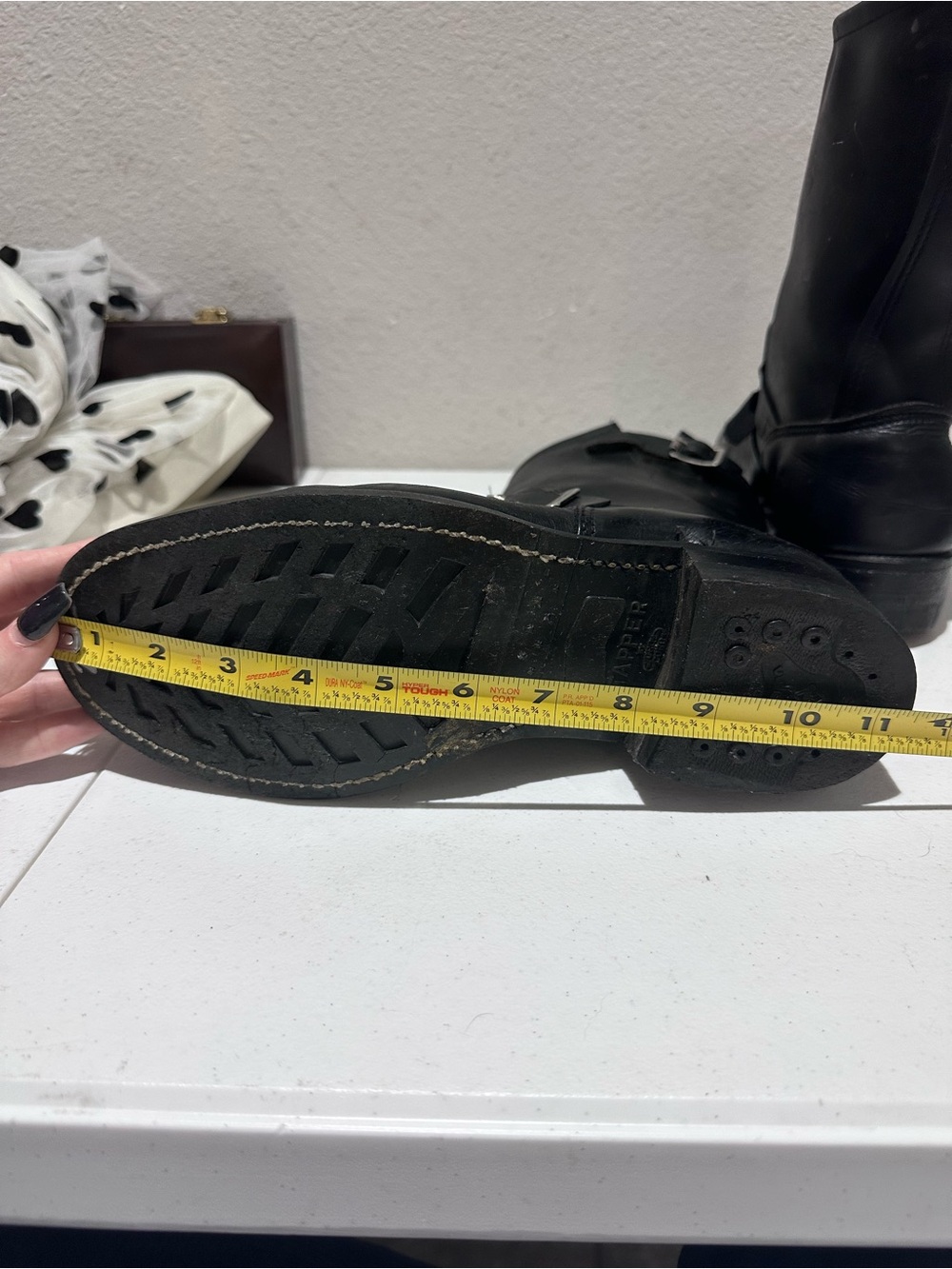 Vintage Vulcan mid sole Tapper sole engineer boots black leather moto buckle - Picture 7 of 9